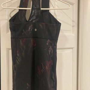 Black floral Lululemon tank